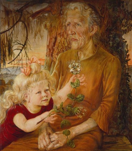 Otto Dix, Matka i Ewa, Portret matki i wnuczki Ewy Kolberg, vanitas, niezła sztuka