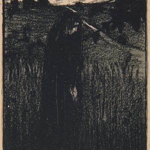 Antoni Procajłowicz, kobieta, Kobieta w czerni na tle pejzażu, ilustracja, niezła sztuka