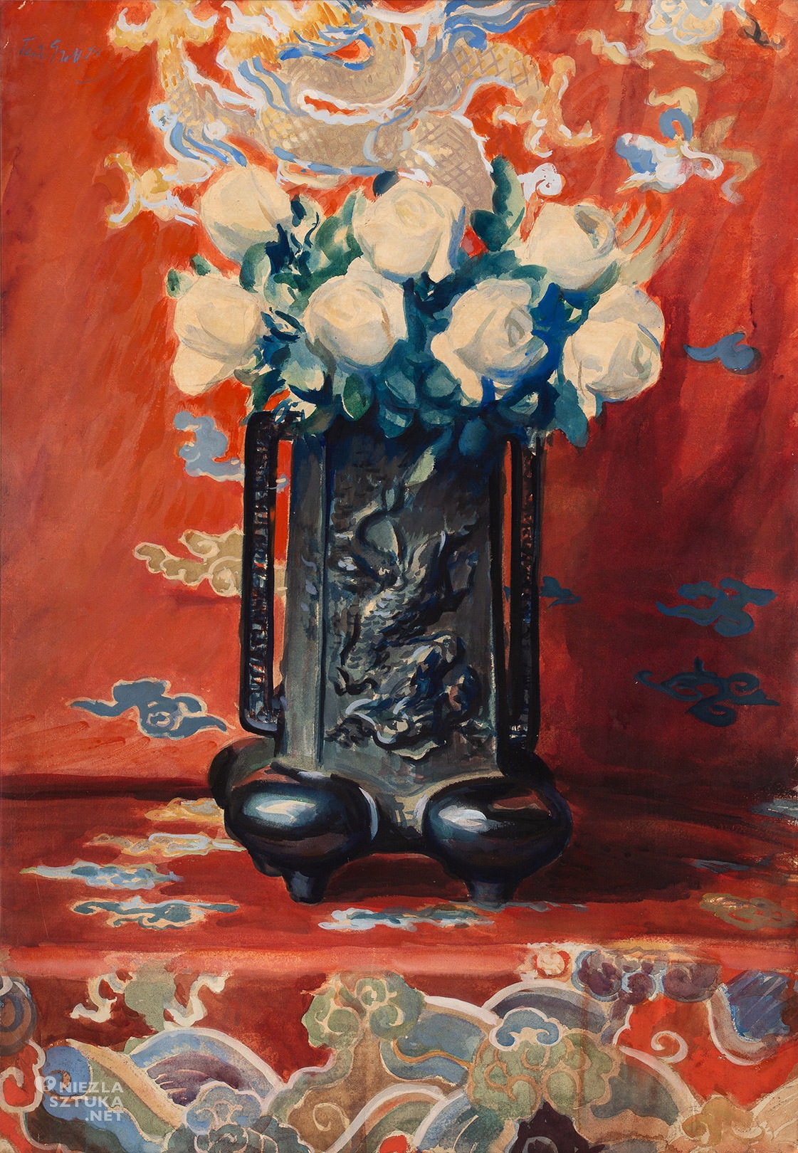 Teodor Grott, akwarela, Feliks Manggha Jasieński, niezła sztuka