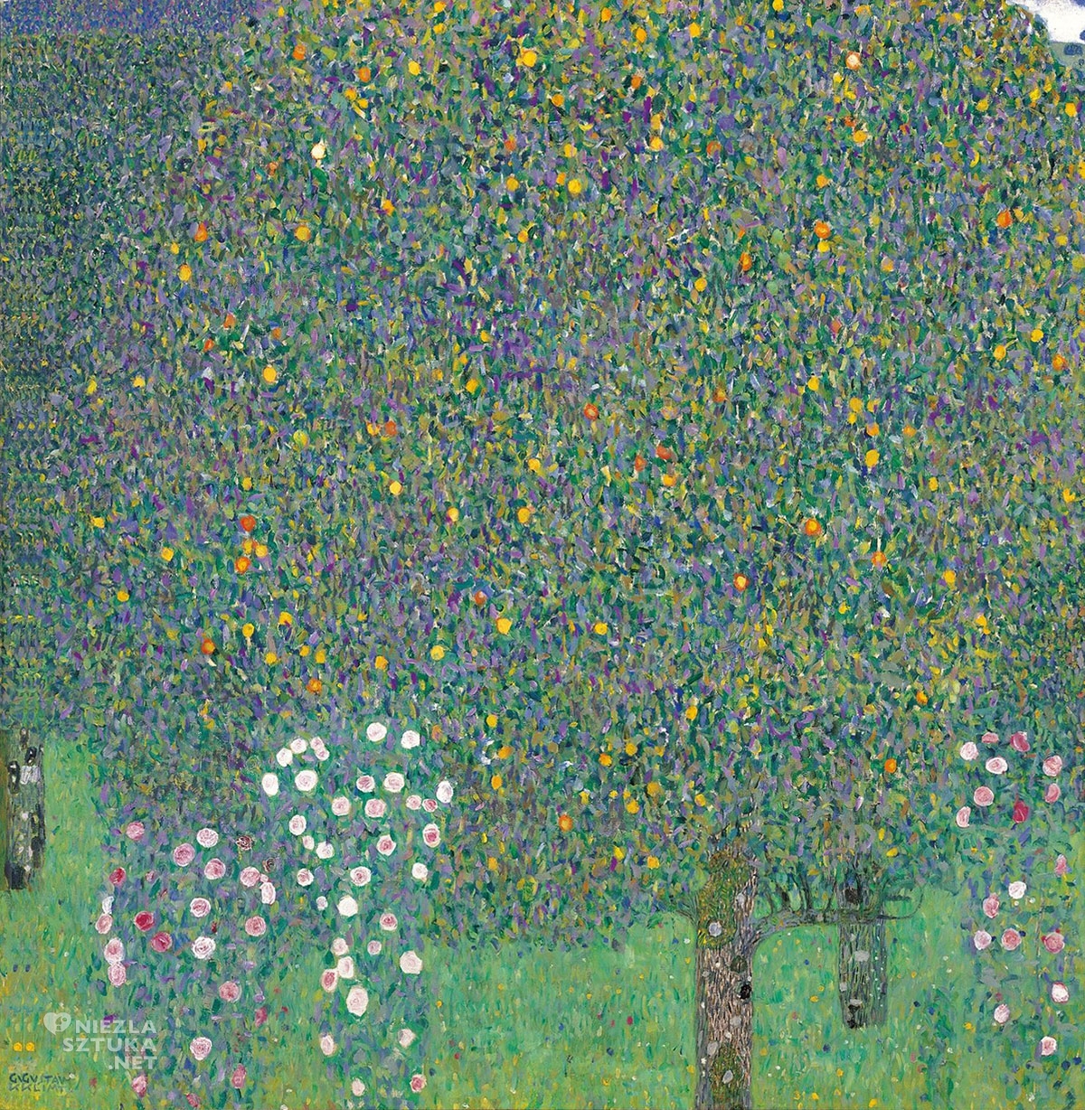 Gustav Klimt, Róże pod drzewami, sztuka austriacka, Niezła Sztuka