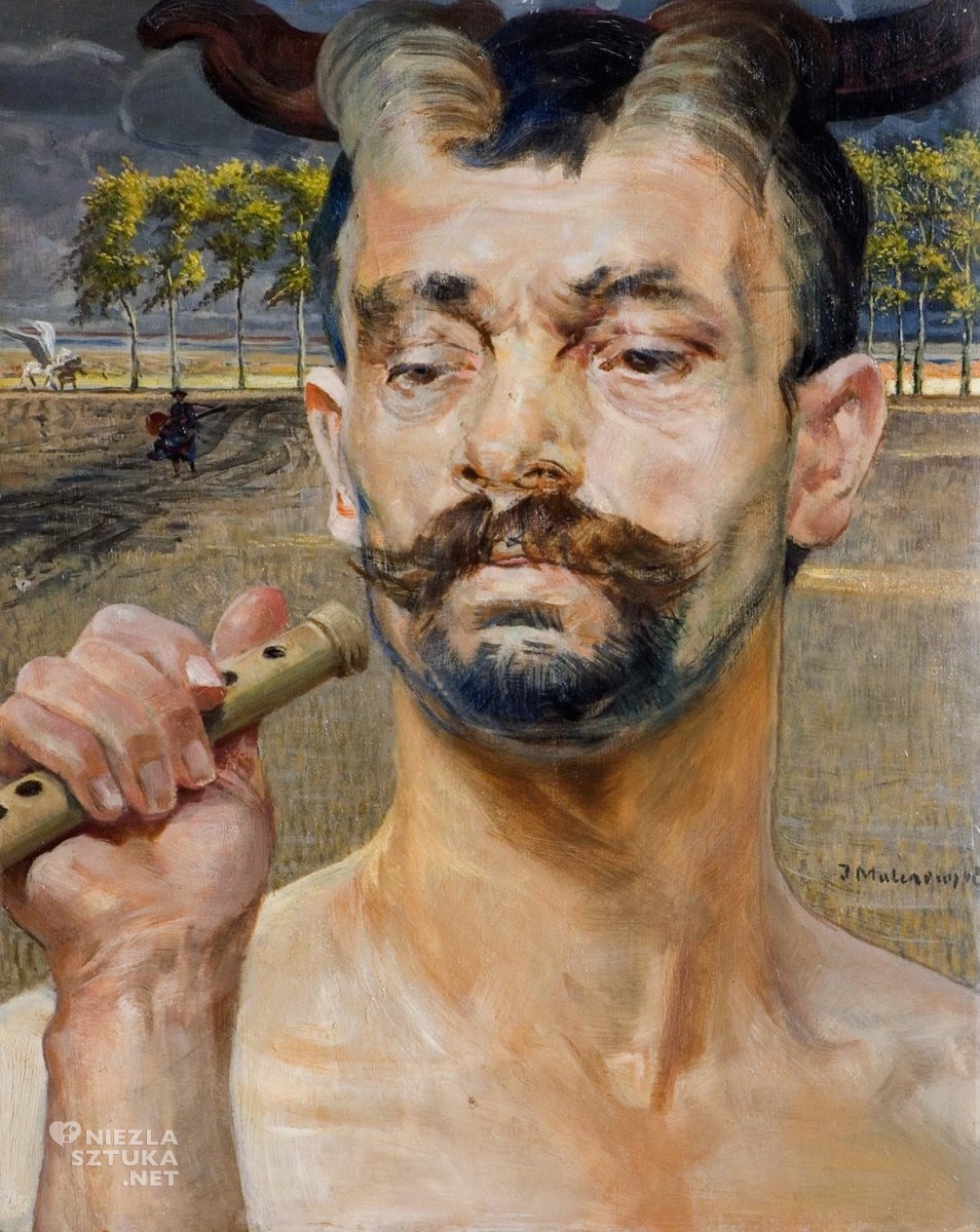 Jacek Malczewski, Tryptyk z faunami, autoportret, sztuka polska, symbolizm, niezła sztuka