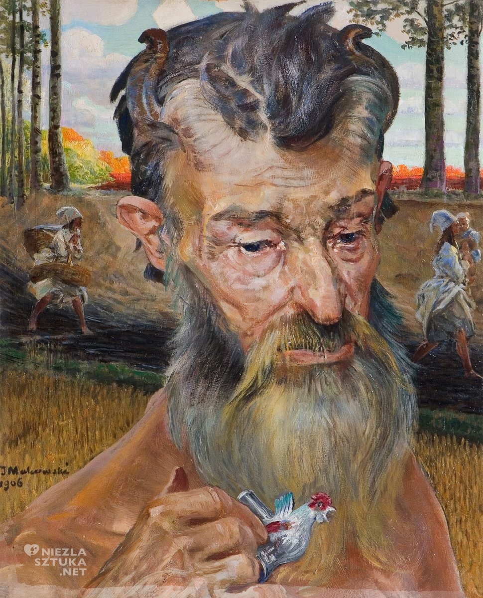 Jacek Malczewski, Tryptyk z faunami, autoportret, sztuka polska, symbolizm, niezła sztuka