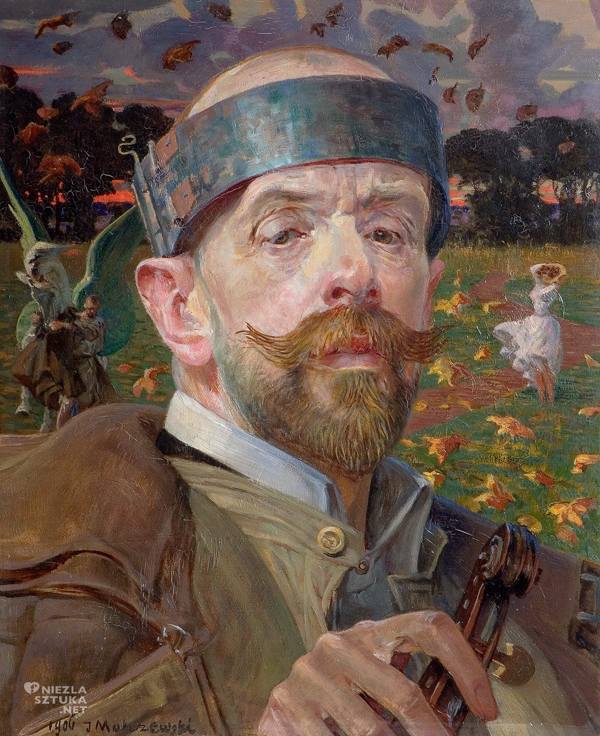 Jacek Malczewski, Tryptyk z faunami, autoportret, sztuka polska, symbolizm, niezła sztuka