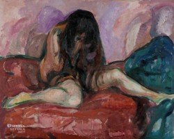 Edvard Munch, Naga płacząca kobieta, ekspresjonizm, Niezła Sztuka