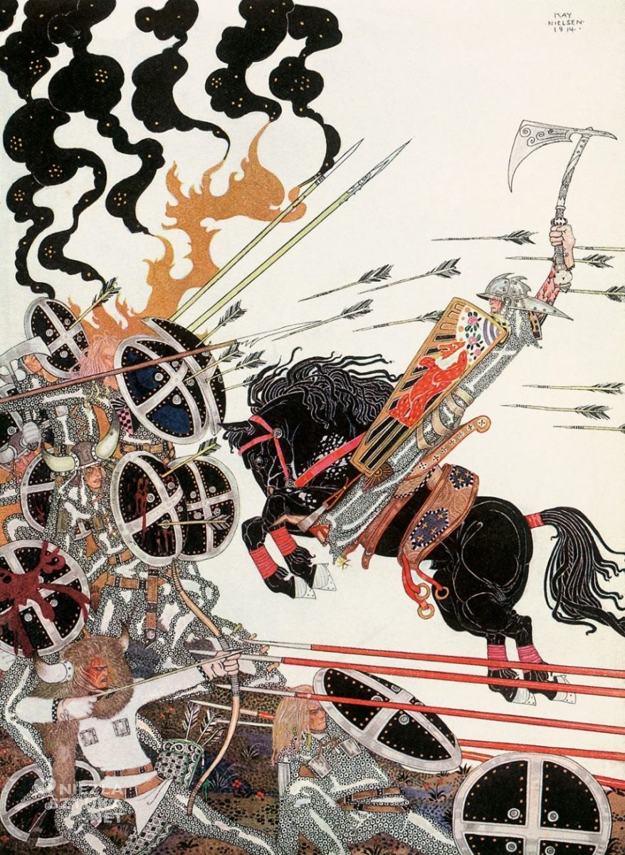 Kay Nielsen, The Lad In The Battle, ilustracje, sztuka duńska, Niezła Sztuka