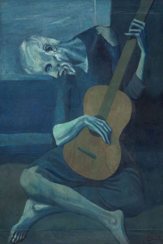 Pablo Picasso, Stary gitarzysta, kubizm, okres niebieski, błękitny, Niezła Sztuka