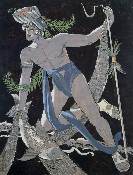 Zofia Stryjeńska, Alegoria Dunaju, panneau, MS Batory, sztuka polska, Niezła Sztuka