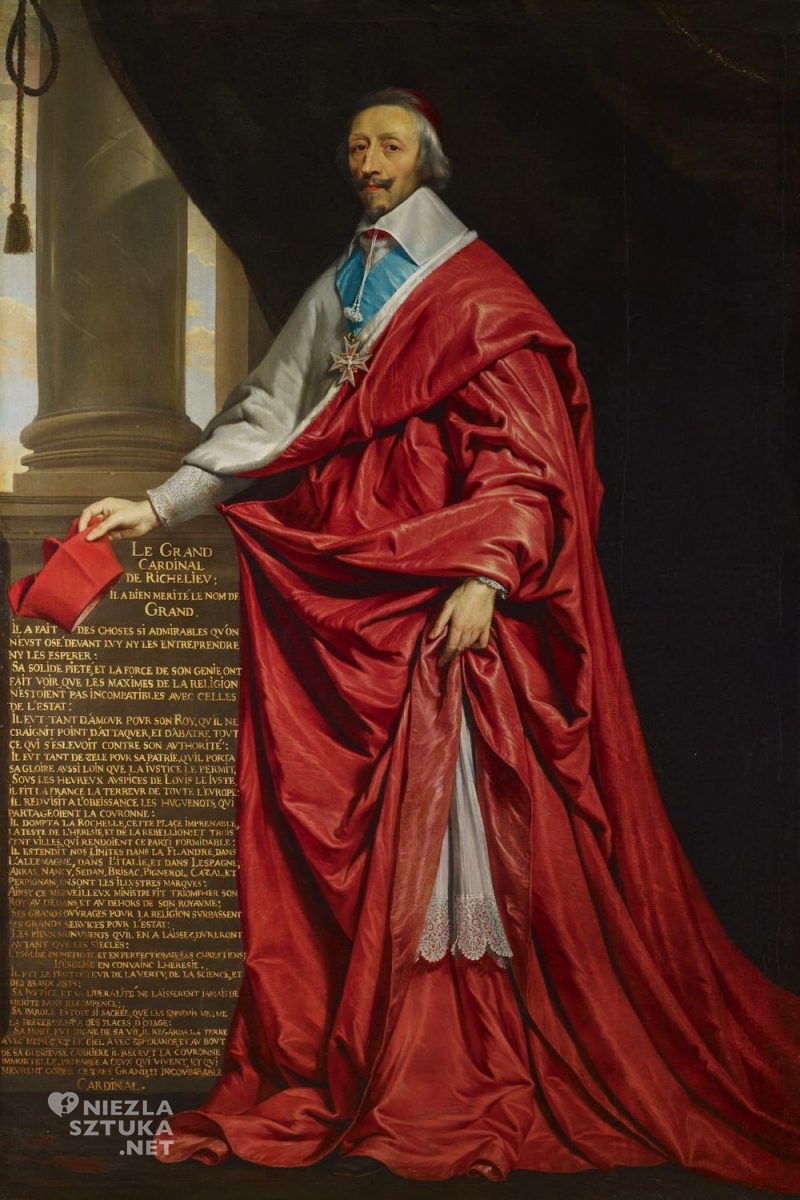 Philippe de Champaigne, Portret kardynała Richelieu, sztuka europejska, Niezła Sztuka
