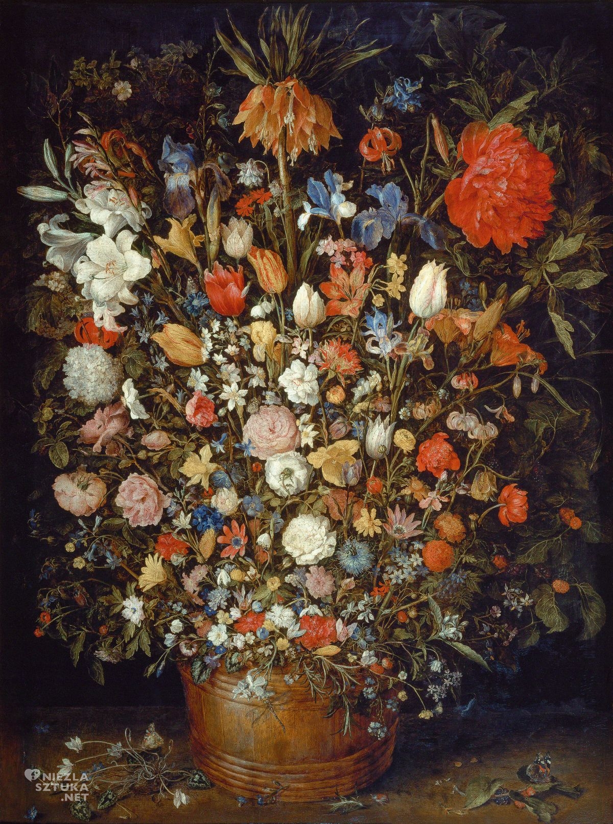 Jan Brueghel, sztuka flamandzka, vanitas, martwa natura z kwiatami, niezła sztuka