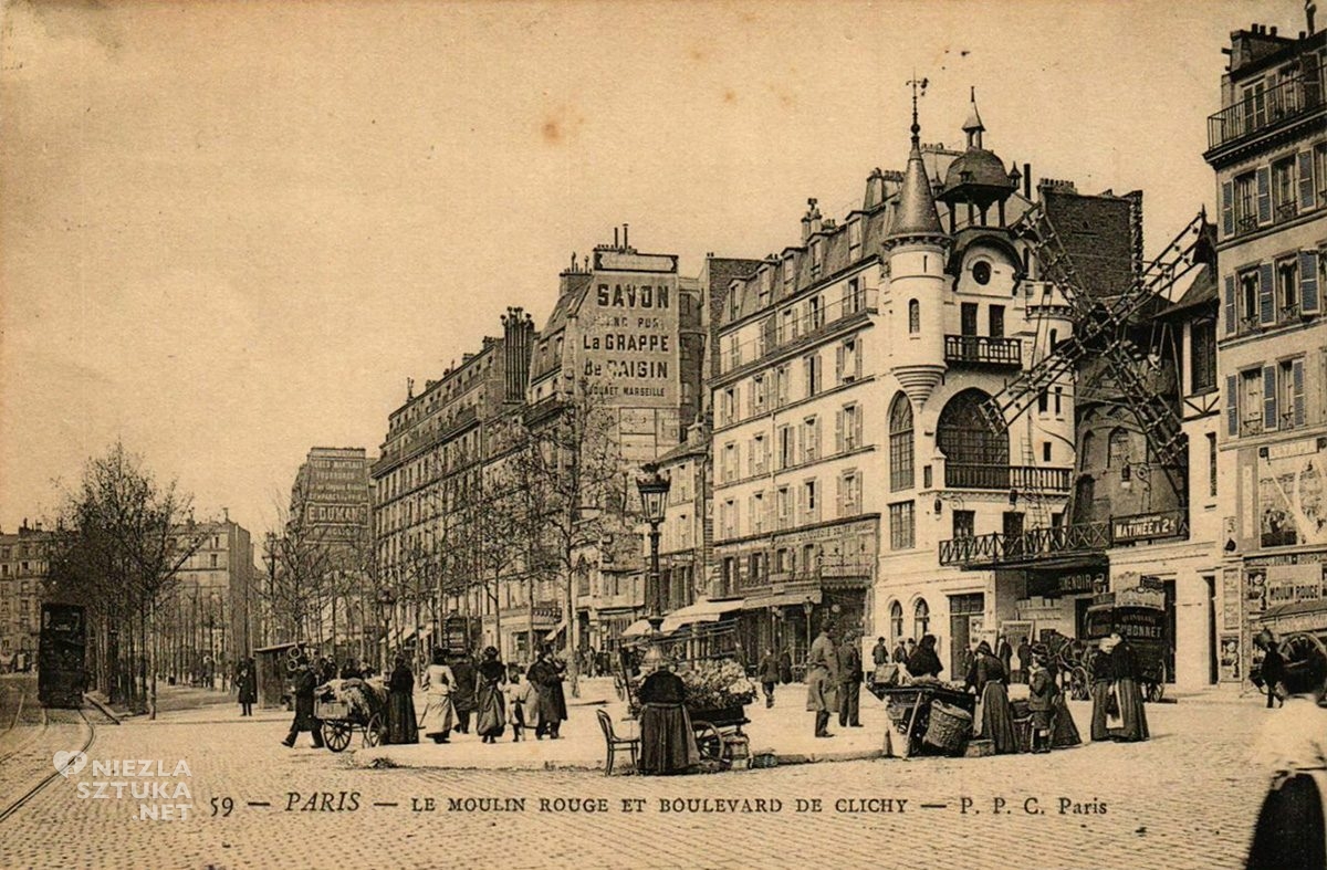 Moulin Rouge, Boulevard de Clichy, Paryż, niezła sztuka