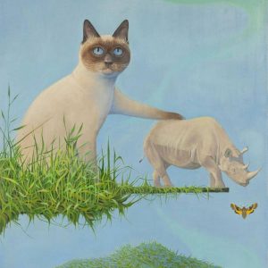 Kazimierz Michulski, A nade mną kot, sztuka polska, sztuka współczesna, koty w sztuce, Niezła Sztuka