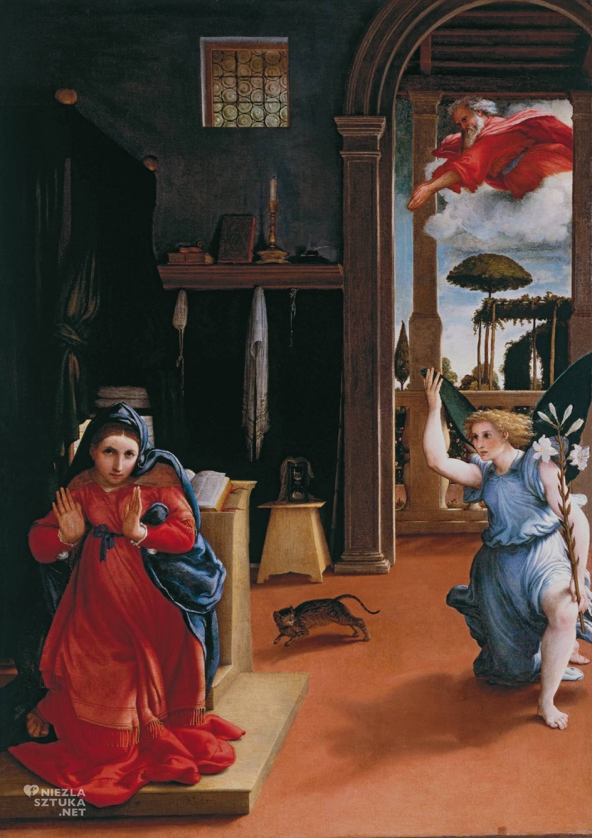 Lorenzo Lotto, Zwiastowanie, sztuka włoska, Niezła Sztuka