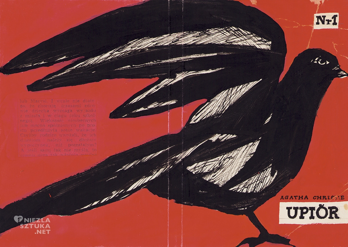 Marian Stachurski, Agatha Christie, upiór, polski ilustrator, polska ilustracja, plakat, niezła sztuka