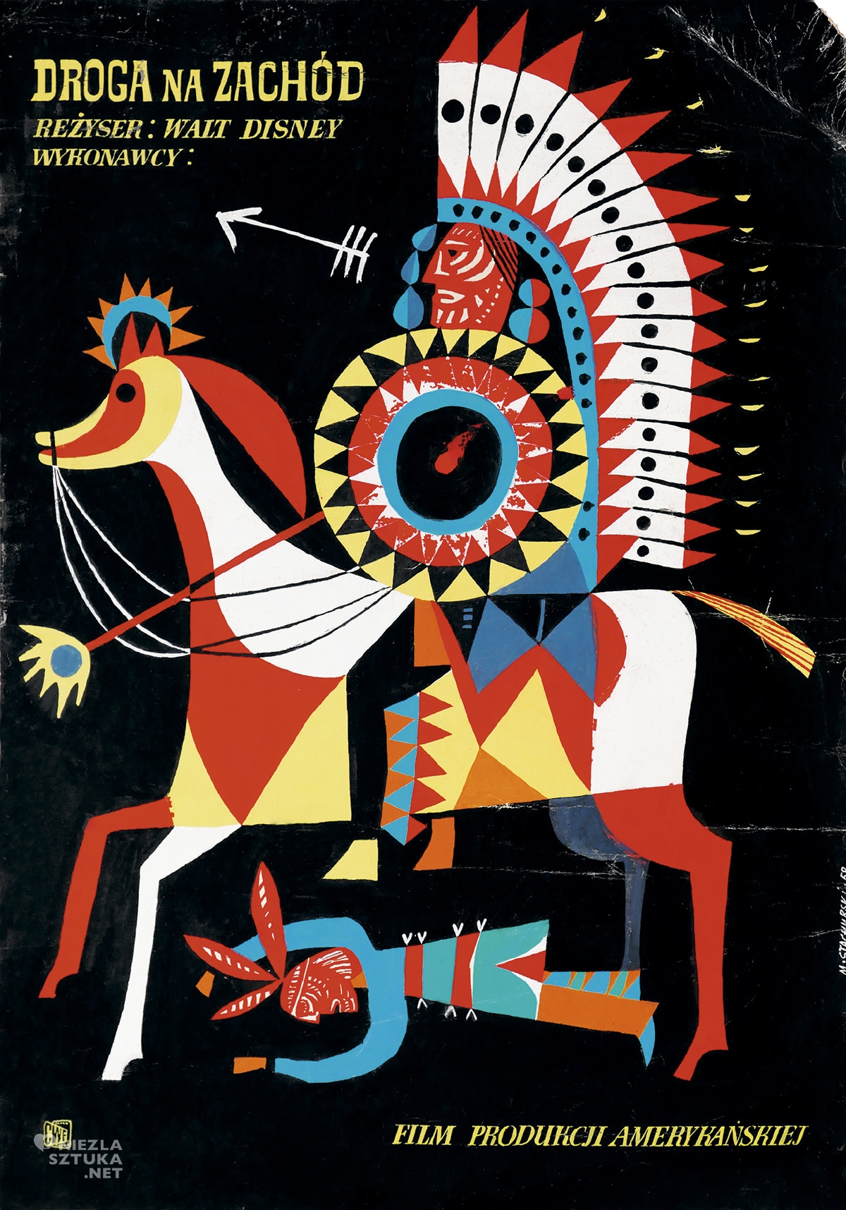 Marian Stachurski, Droga na zachód, film, polski ilustrator, polska ilustracja, plakat, niezła sztuka