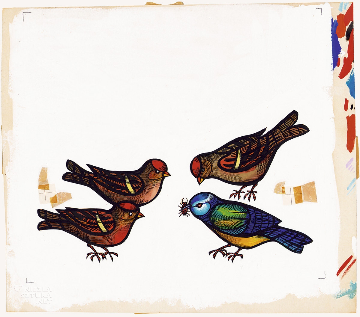 Marian Stachurski, Hanna Zdzitowiecka, Czerwone czapeczki, polski ilustrator, polska ilustracja, plakat, niezła sztuka