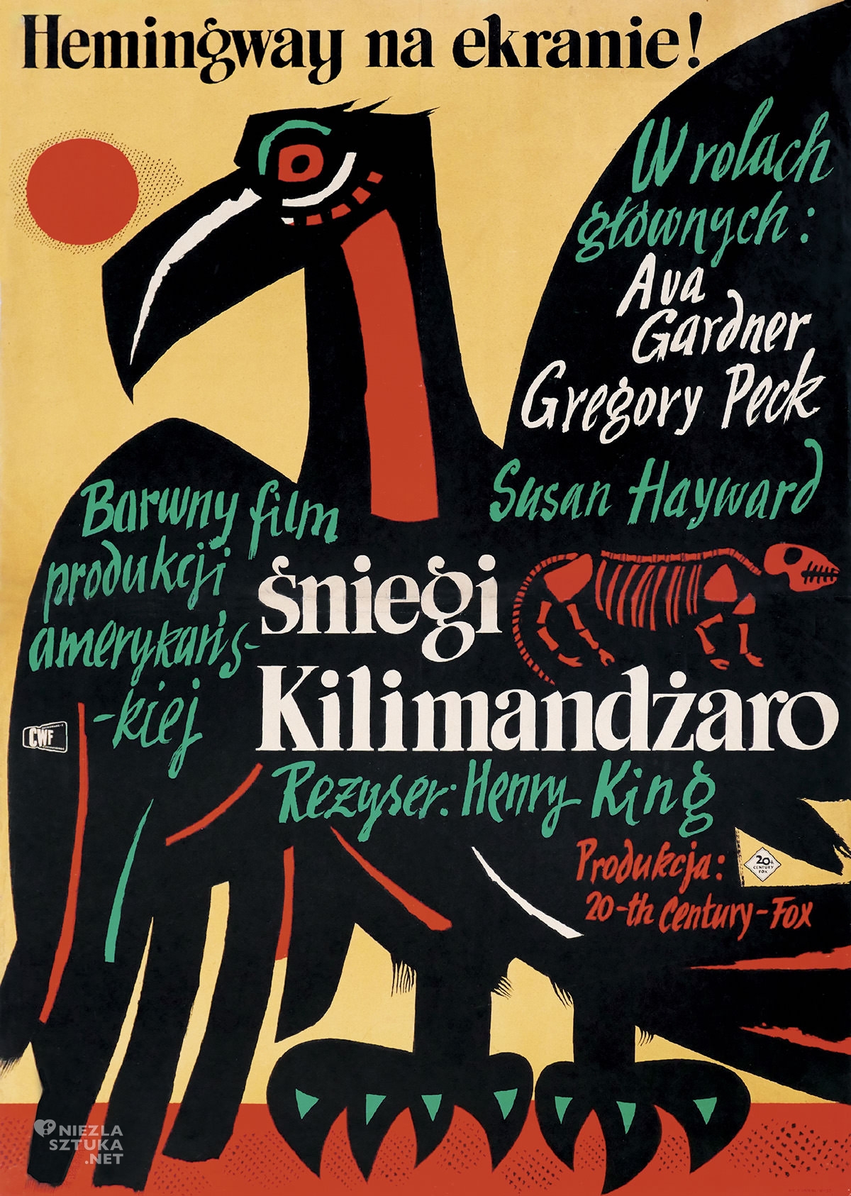 Marian Stachurski, Śniegi Kilimandżaro, polski ilustrator, polska ilustracja, plakat, niezła sztuka