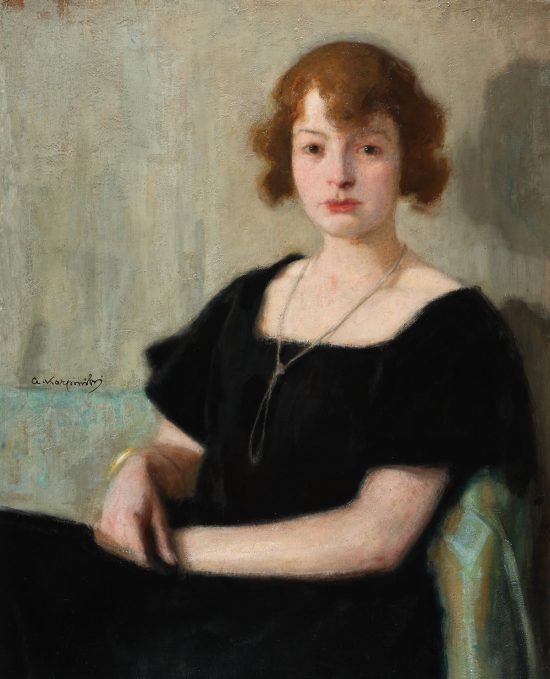 Alfons Karpiński, Portret kobiety, sztuka polska, malarstwo, Niezła Sztuka