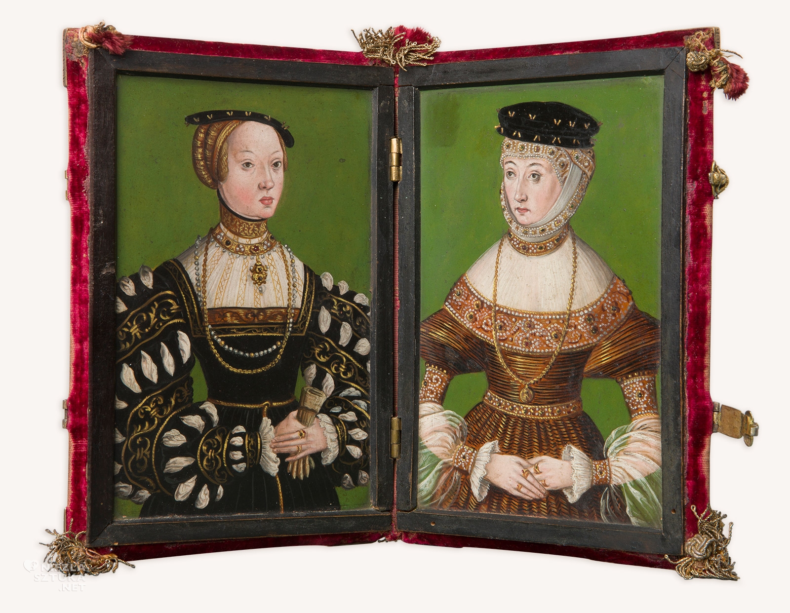 Dyptyk z portretami żon króla Zygmunta Augusta, Elżbieta Austriaczka, Barbara Radziwiłłówna, Wawel, Niezła Sztuka