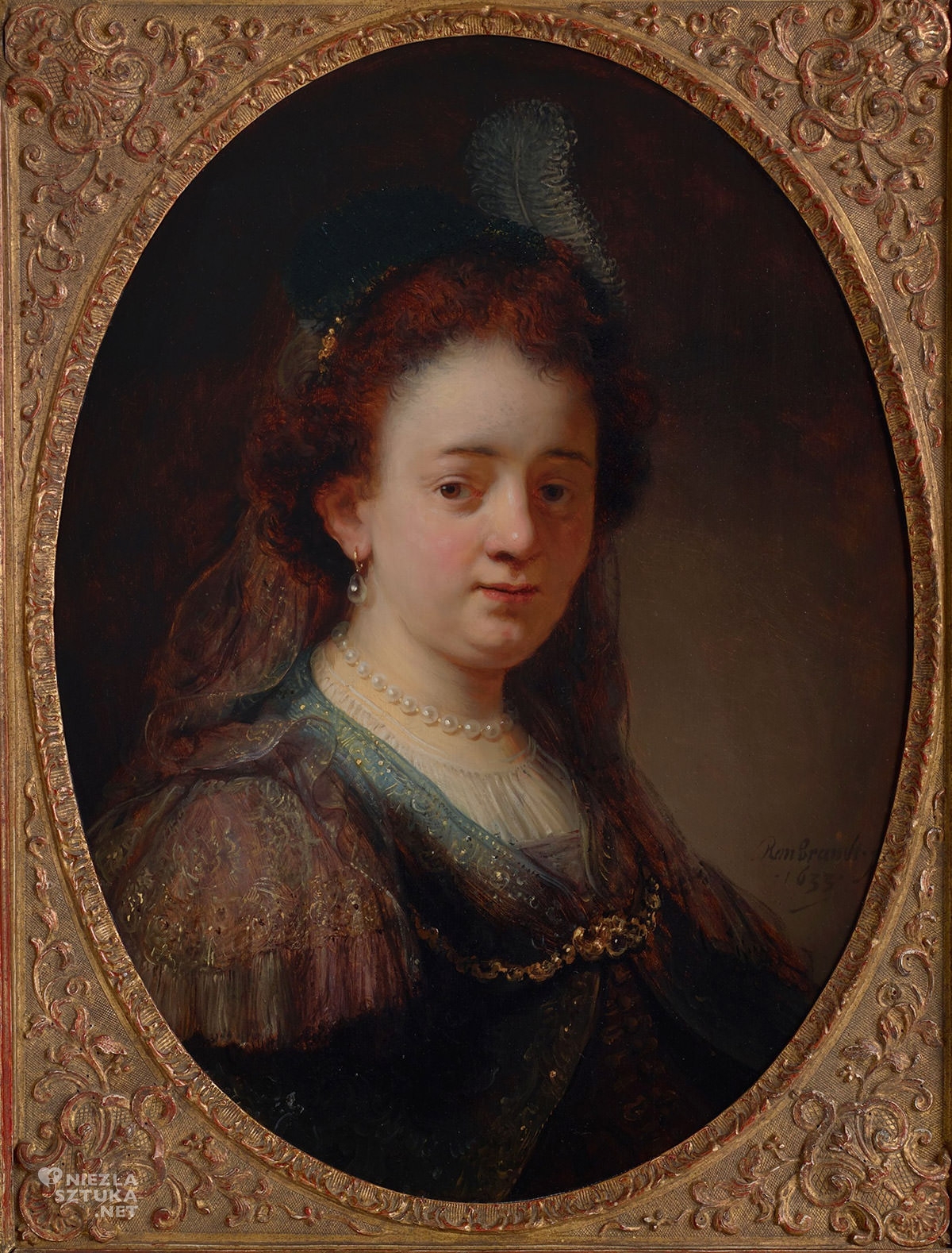 Govert Flinck, Portret Saski Uylenburgh, Rembrandt, sztuka niderlandzka, Niezła Sztuka