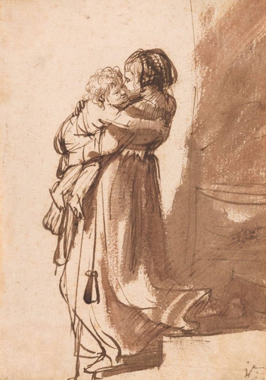 Rembrandt van Rijn, Saskia z dzieckiem, Rumbrartus, sztuka niderlandzka, motyw dziecka, dziecko w sztuce,Niezła Sztuka