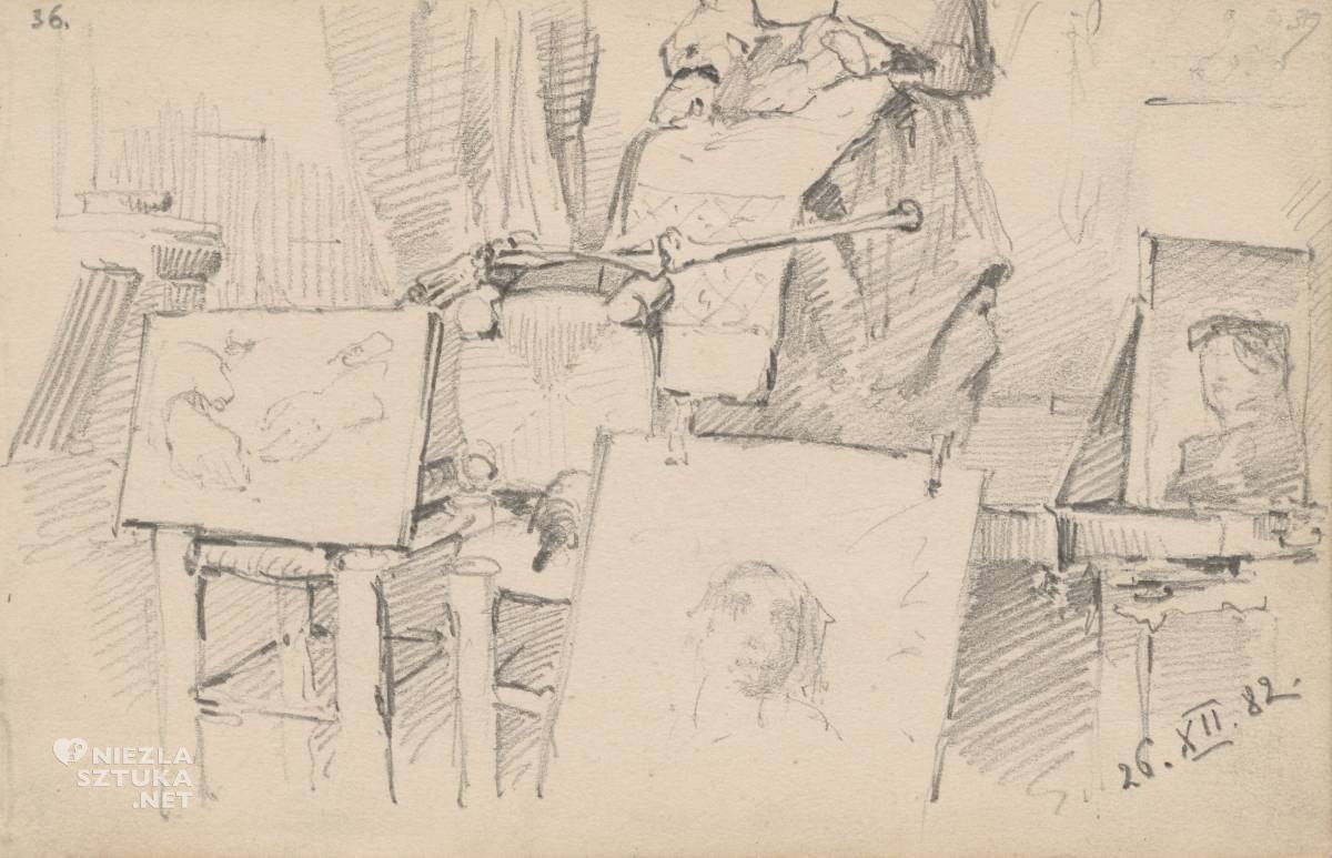 Anna Bilińska, Wnętrze pracowni Académie Julian, kobiety w sztuce, niezła sztuka