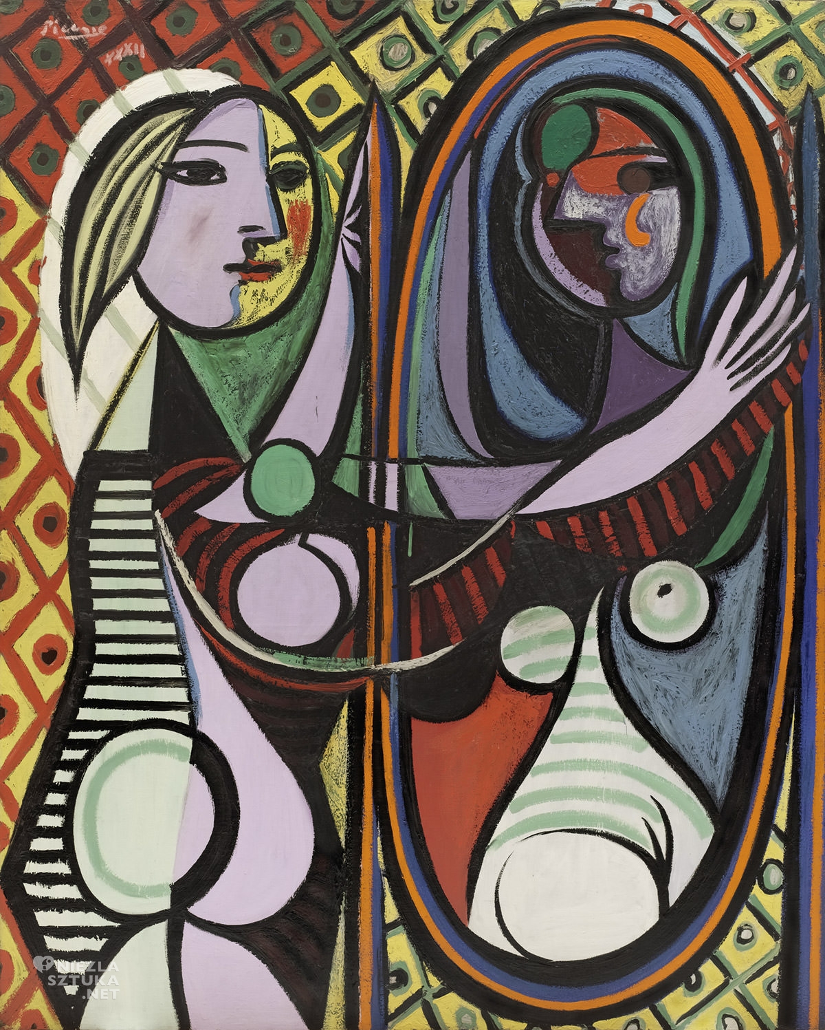 Pablo Picasso, Dziewczyna przed lustrem, sztuka XX wieku, kubizm, Niezła Sztuka