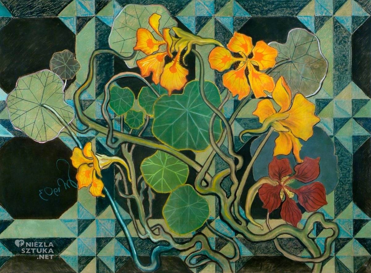 Stanisław Wyspiański, Nasturcje, sztuka polska, kwiaty, motyw roślinny w sztuce, projekt polichromii, kościół franciszkanów w Krakowie, Niezła Sztuka