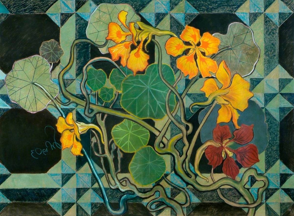 Stanisław Wyspiański, Nasturcje, sztuka polska, kwiaty, motyw roślinny w sztuce, projekt polichromii, kościół franciszkanów w Krakowie, Niezła Sztuka