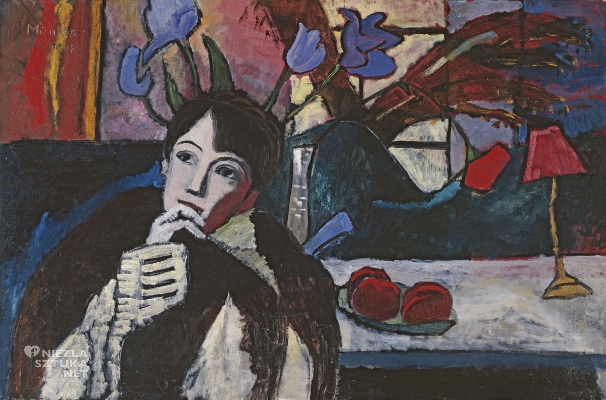 Gabriele Münter, Rozmyślająca, sztuka niemiecka, ekspresjonizm, kobiety w sztuce, Niezła Sztuka