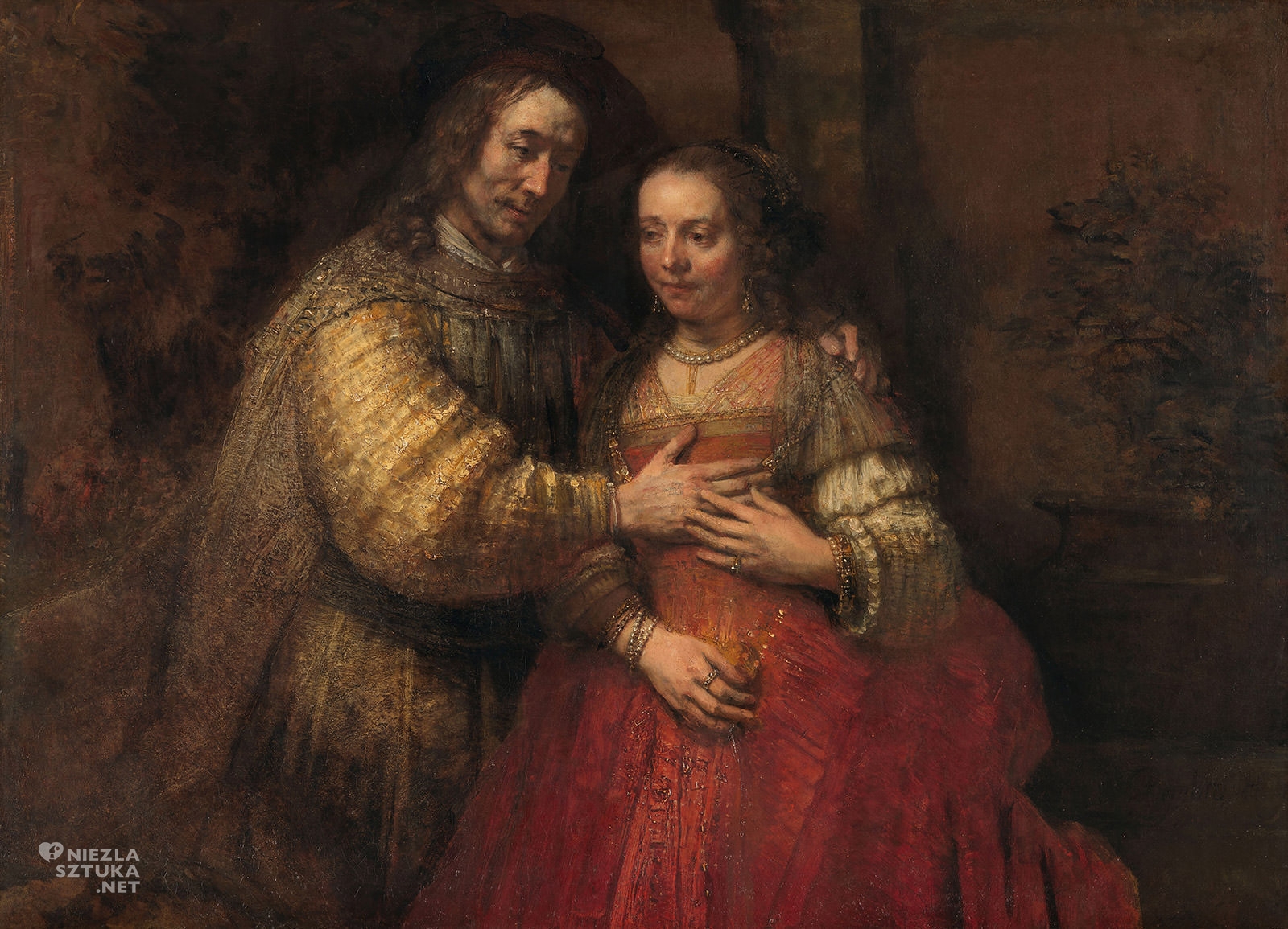 Rembrandt, Żydowska narzeczona, sztuka niderlandzka, malarstwo niderlandzkie, Niezła Sztuka