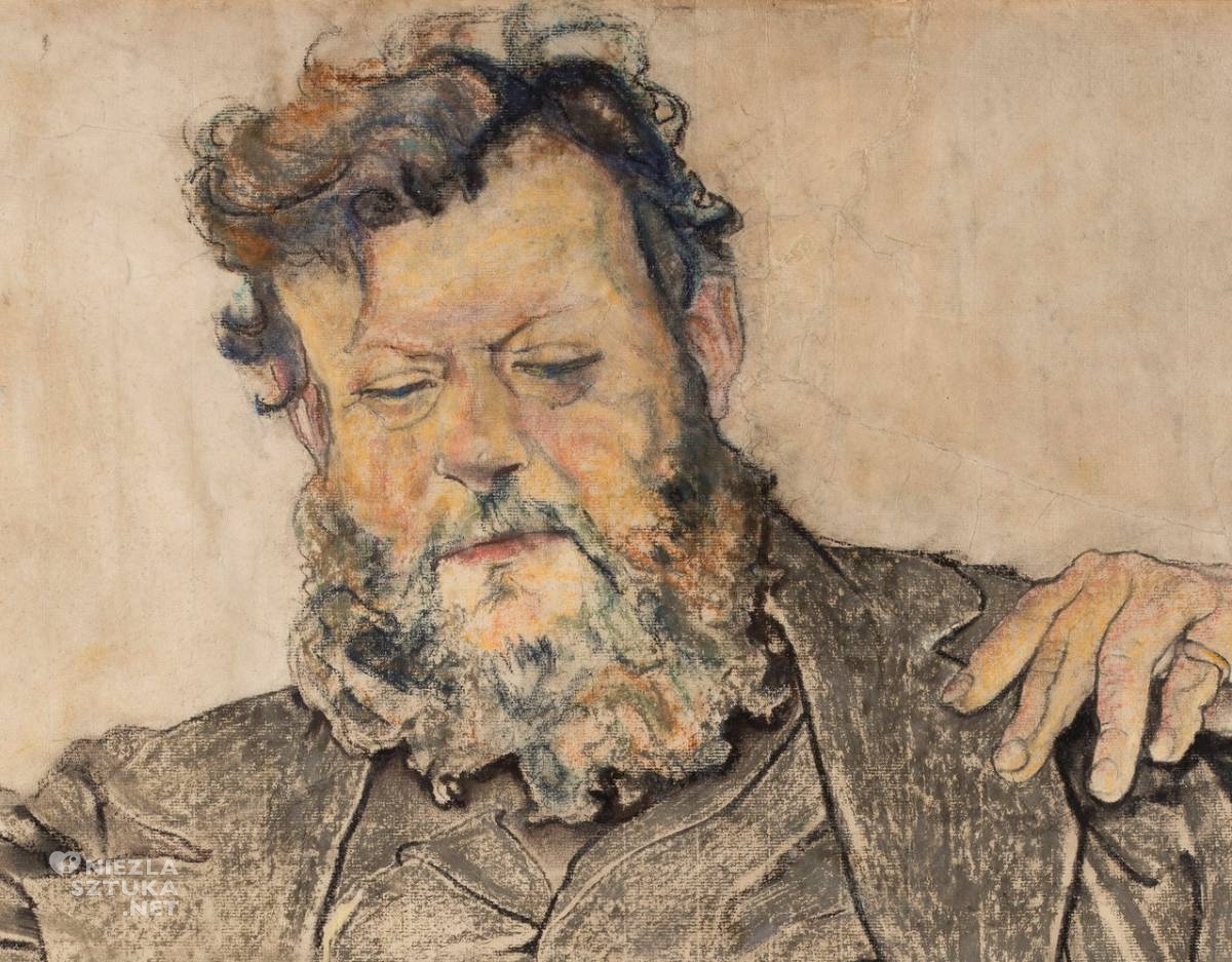 Stanisław Wyspiański, Portret Jana Stanisławskiego, detal, sztuka polska, Niezła Sztuka