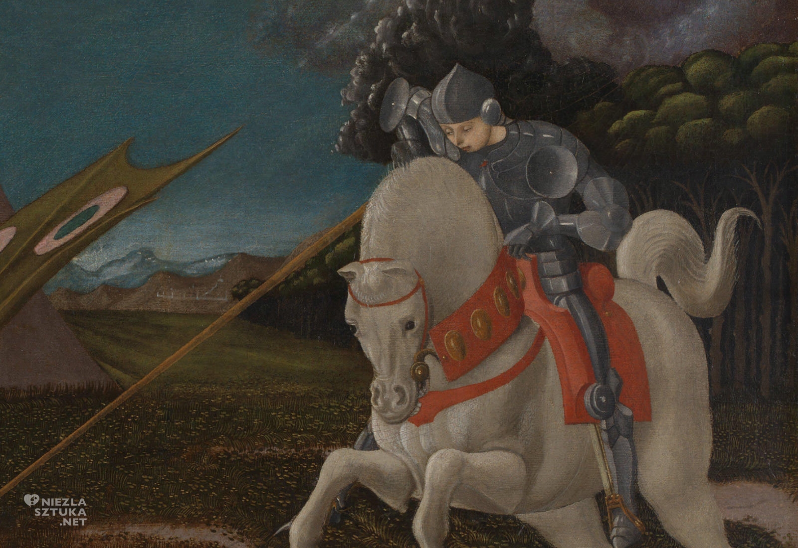 Paolo Ucello, Święty Jerzy i smok, detal, renesans, sztuka włoska, Niezła Sztuka