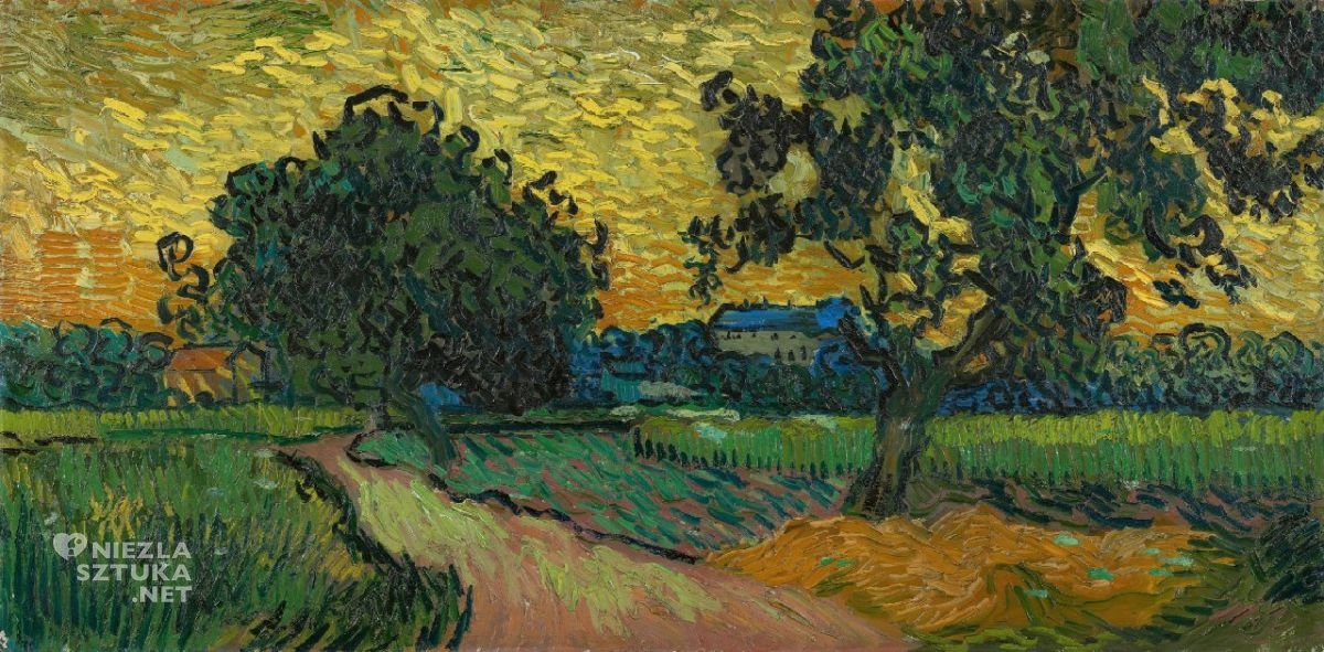 Vincent van Gogh, Pejzaż o zmierzchu, malarstwo holenderskie, Niezła Sztuka
