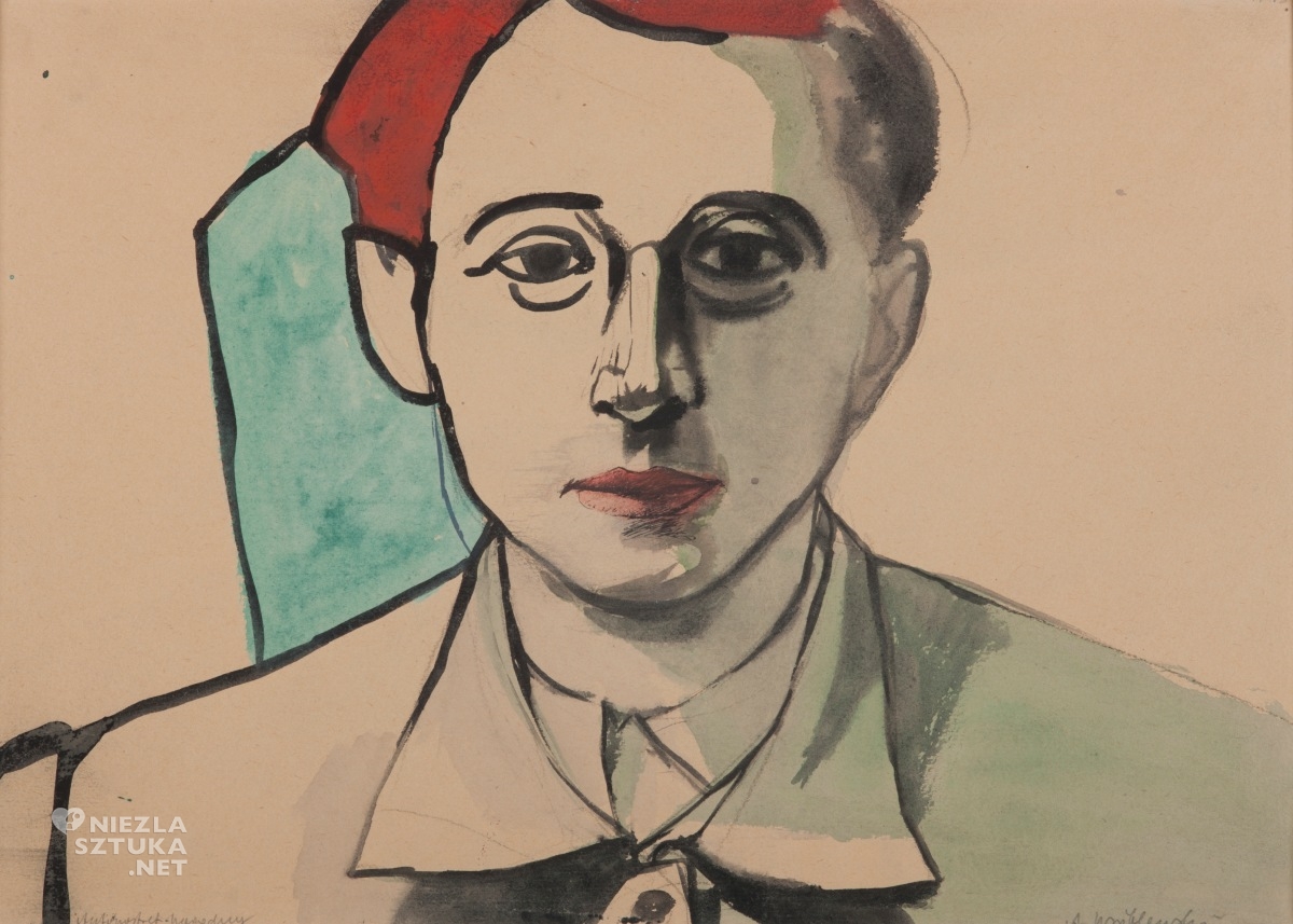 Andrzej Wróblewski, Autoportret pogodny, malarstwo, sztuka polska, Niezła Sztuka