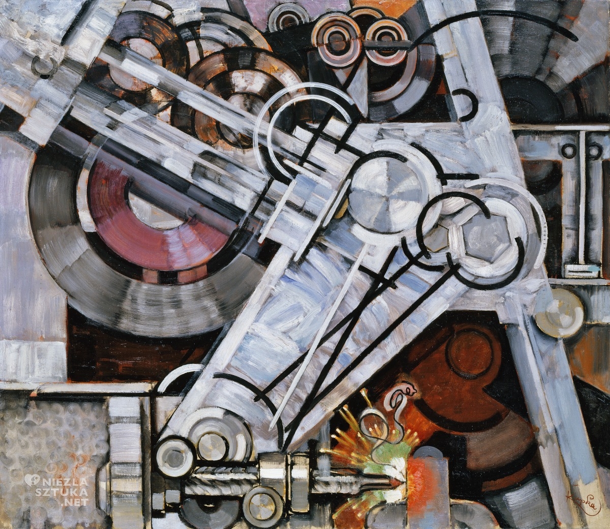 František Kupka, The Machine Drill, abstrakcja, sztuka czeska, Niezła Sztuka