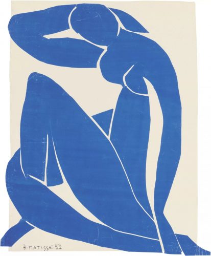 Henri Matisse, Blue Nude II, Nu bleu II, niebieski akt II, kolaż, niezła sztuka