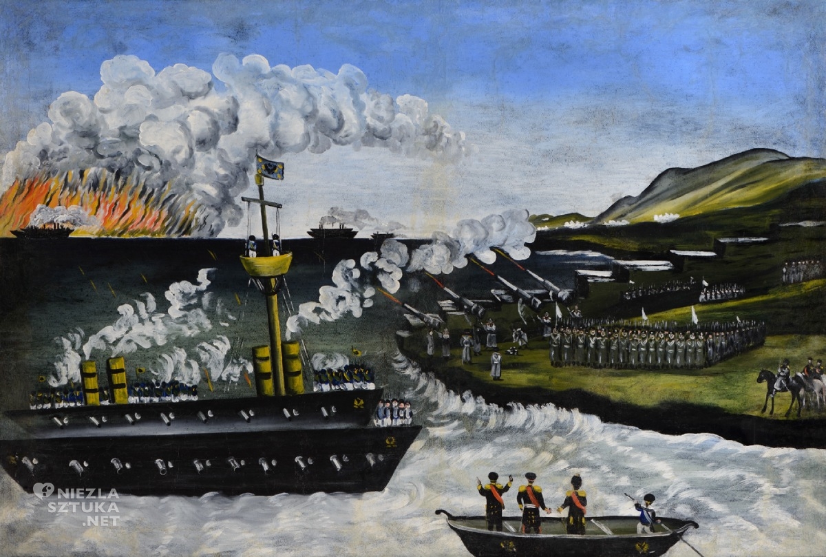 Niko Pirosmani, The Russo-Japanese War, malarstwo, sztuka gruzińska, Niezła Sztuka