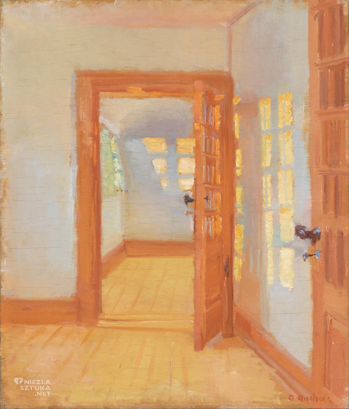 Anna Ancher, Wnętrze, Dom Brondumów, sztuka duńska, malarstwo duńskie, Niezła Sztuka