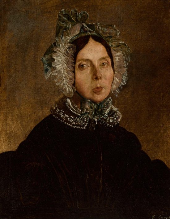 Feliks Pęczarski, Portret kobiety w koronkowym czepku, sztuka polska, Niezła Sztuka