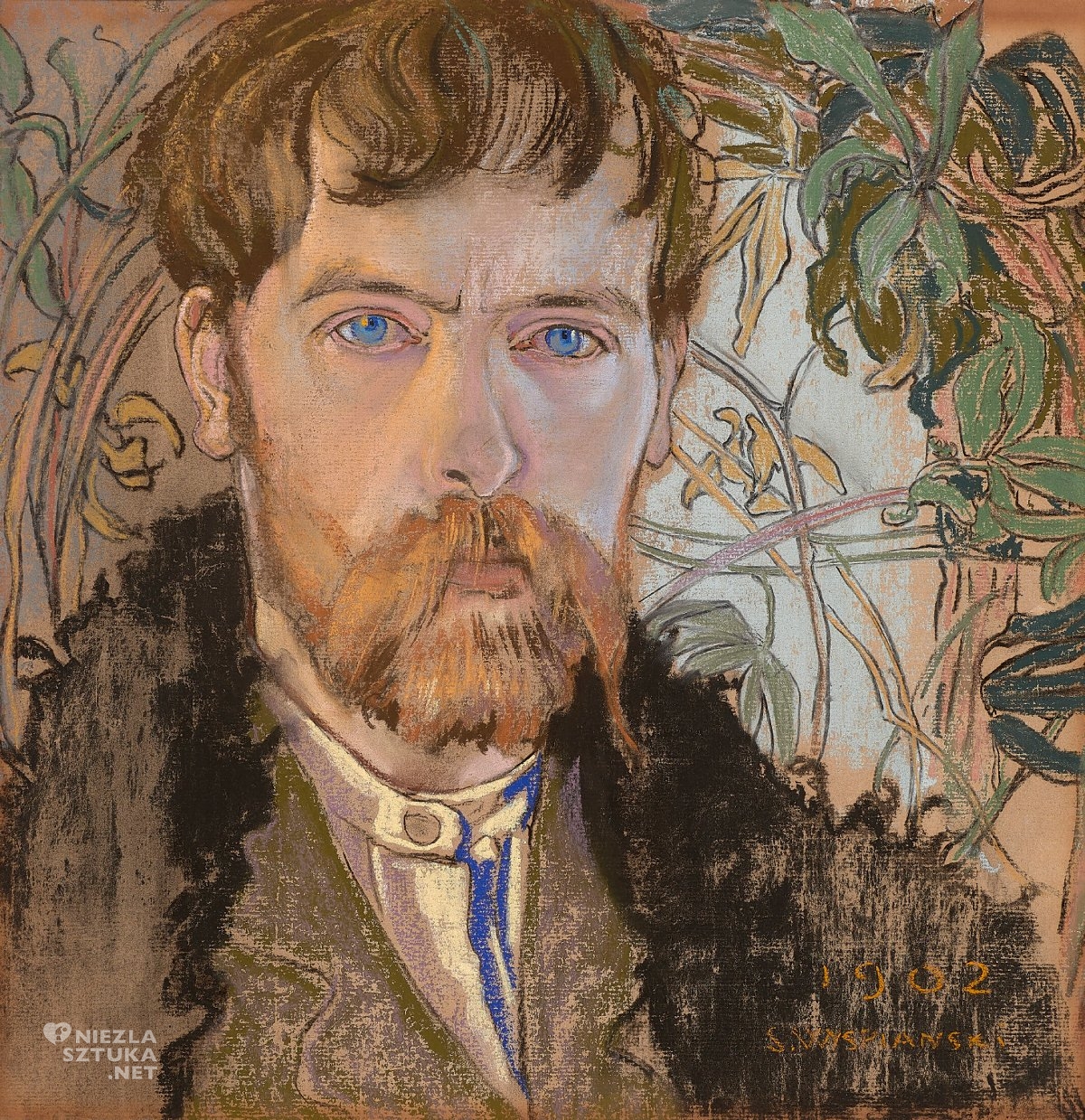 Stanisław Wyspiański, Autoportret, pastel, Młoda Polska, Niezła sztuka