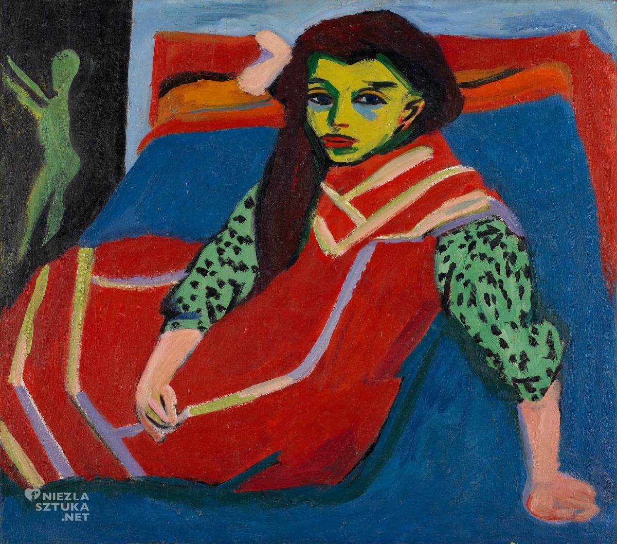 Ernst Ludwig Kirchner, Siedząca dziewczynka, Fränzi Fehrmann, ekspresjonizm, sztuka niemiecka, Niezła Sztuka
