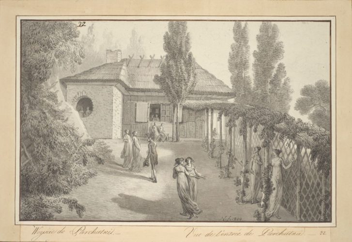 Jan Piotr Norblin, Puławy - wejście do Parchatki, Muzeum Narodowe w Krakowie, niezła sztuka