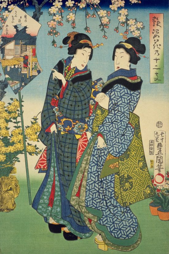 Utagawa Kunisada, drzeworyt, Japonia, kimona, Niezła Sztuka