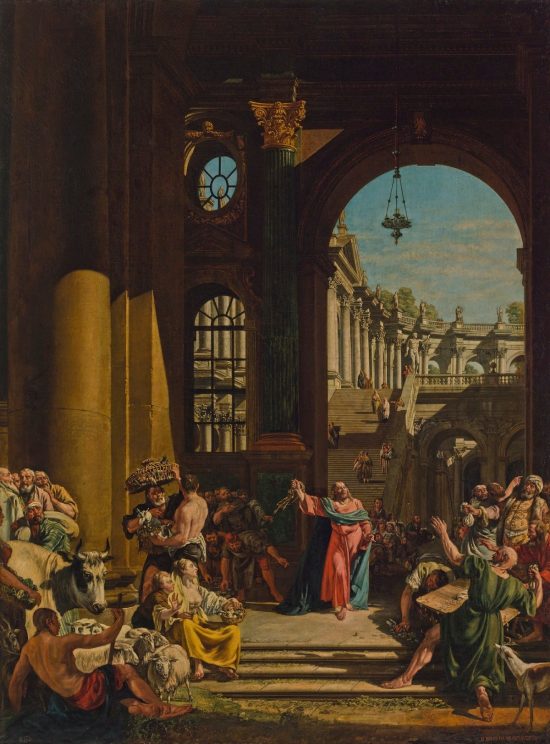 Bernardo Bellotto, Canaletto, Architektura fantastyczna z Chrystusem wypędzającym przekupniów ze świątyni, Niezła Sztuka
