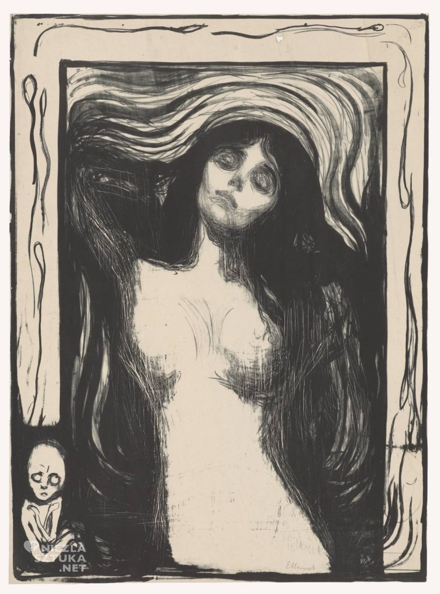 Edvard Munch, Madonna, litografia, sztuka skandynawska, Niezła Sztuk
