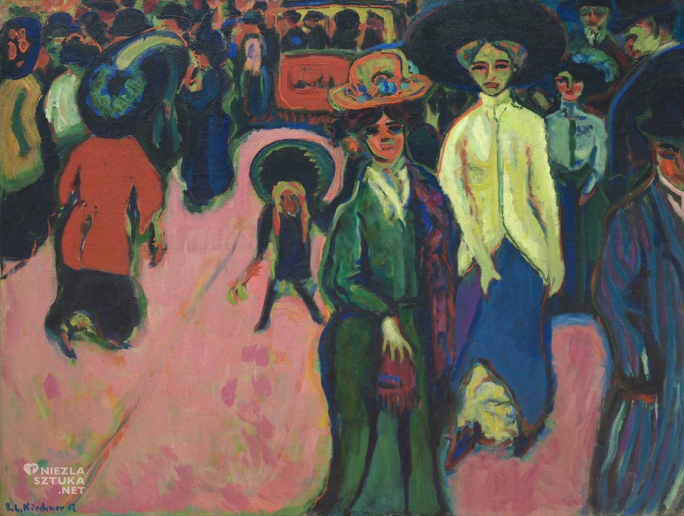 Ernst Ludwig Kirchner, Ulica, Drezno, ekspresjonizm, sztuka niemiecka Niezła Sztuka