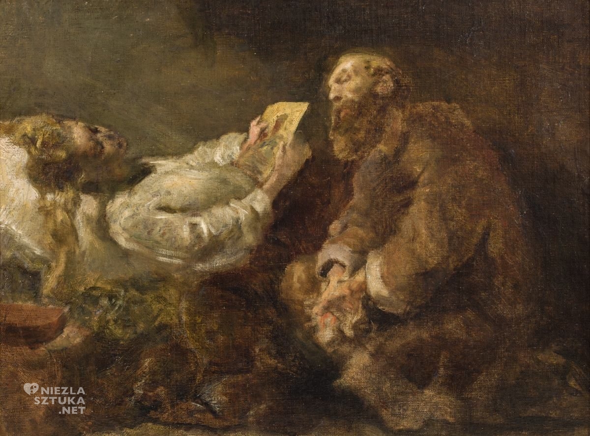 Jacek Malczewski, Śmierć Ellenai, szkic, sztuka polska, Niezła Sztuka