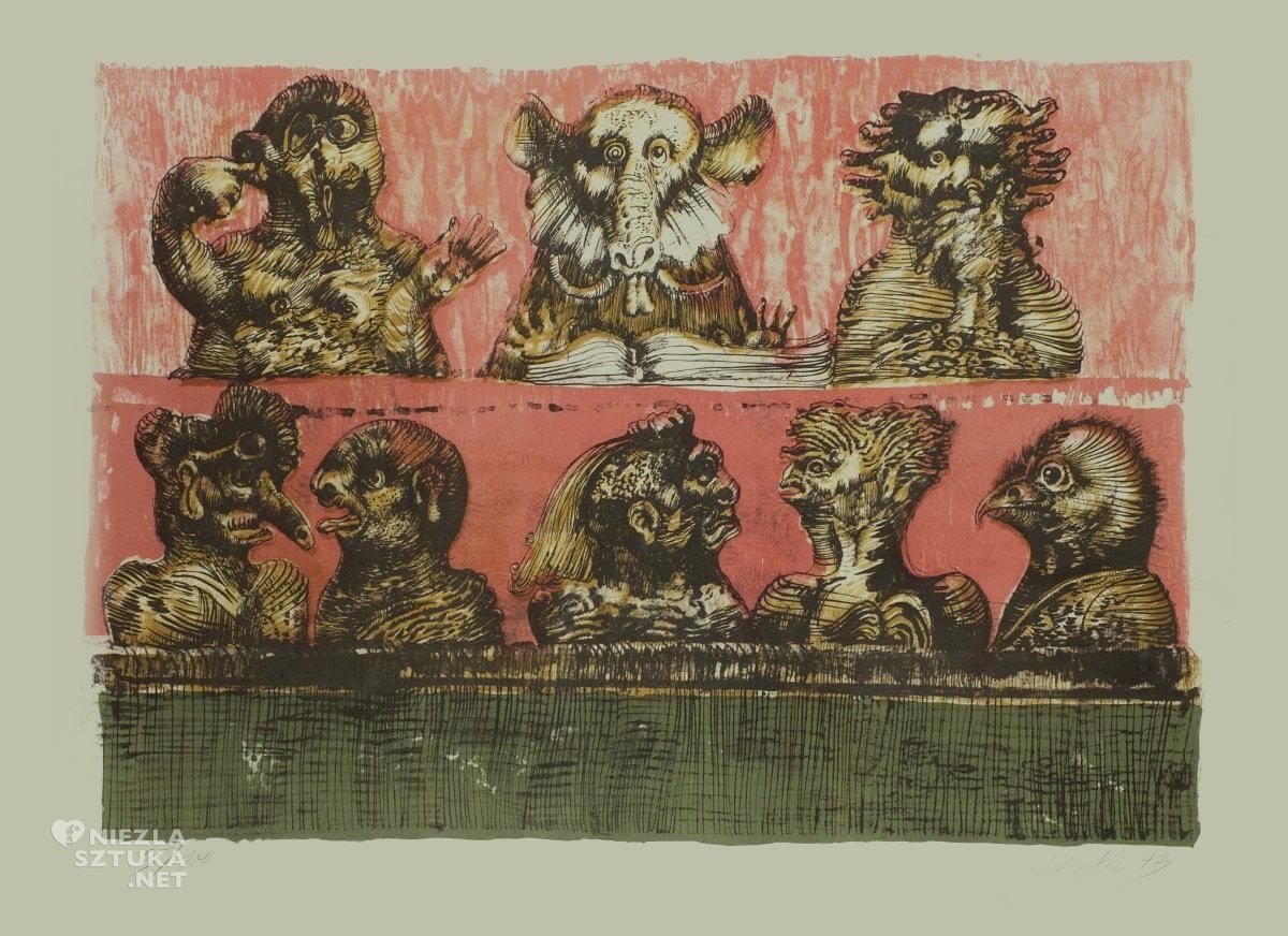 Jan Lebenstein, ilustracja do folwarku zwierzęcego george'a orwella, sztuka polska, Niezła Sztuka