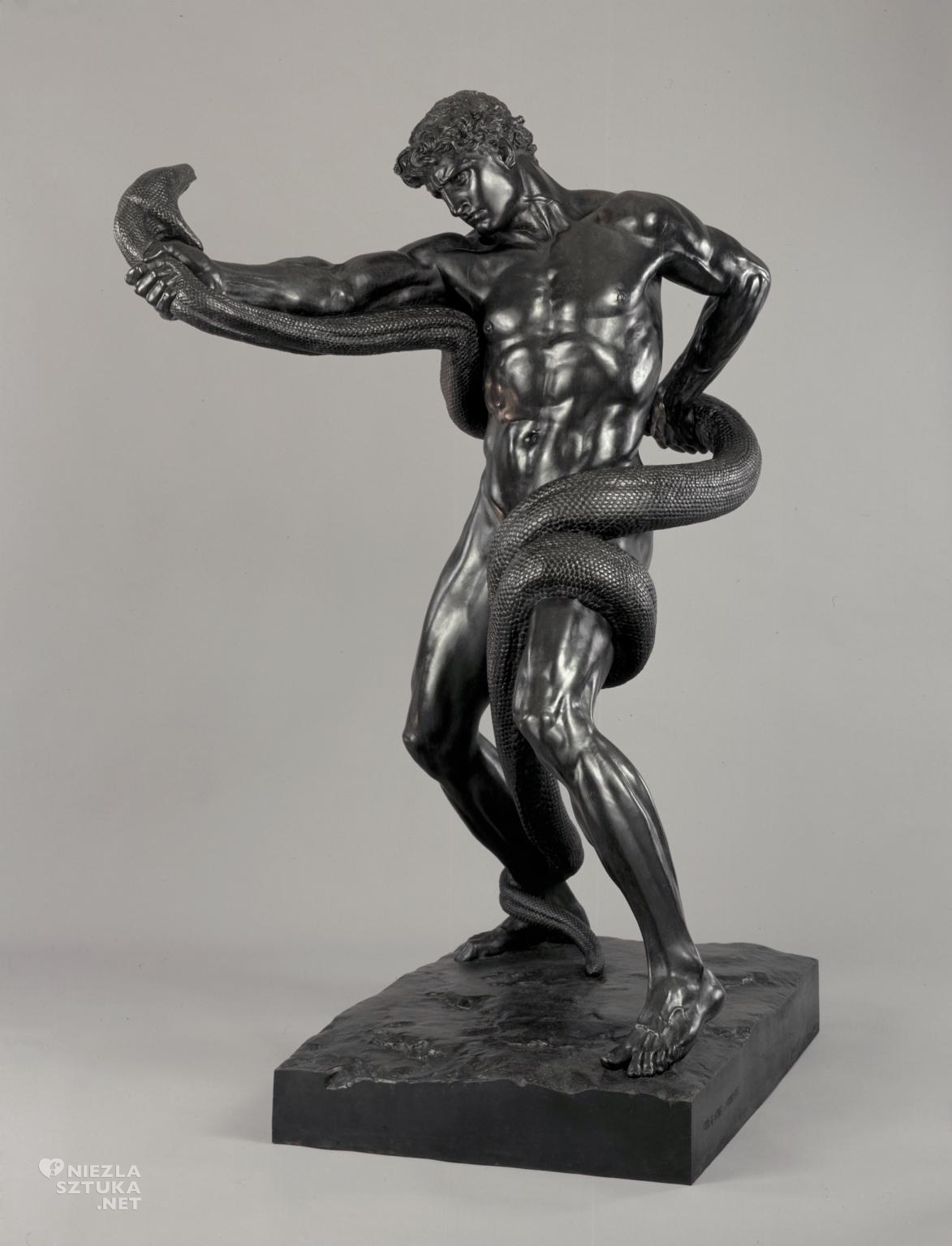 Frederic Leighton, Atleta walczący z pytonem, rzeźba, sztuka brytyjska, Niezła Sztuka