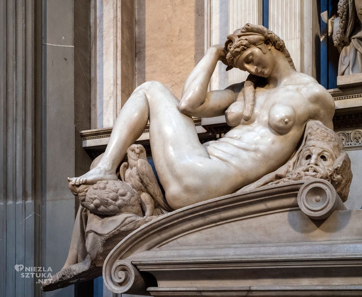 Michał Anioł, Noc, Alegoria nocy, Michała Anioła Buonarroti, sztuk włoska, sztuka renesansowa, niezła sztuka